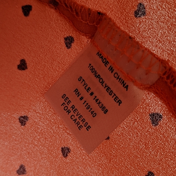 Peach heart polka dot button up - Picture 6 of 8